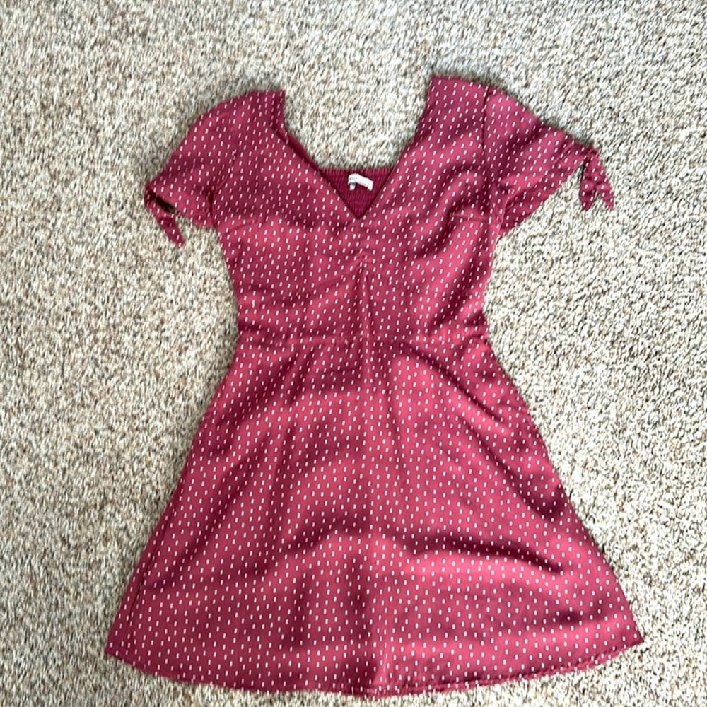 Abercrombie & Fitch Pink Tie Front Ruffled Sundress